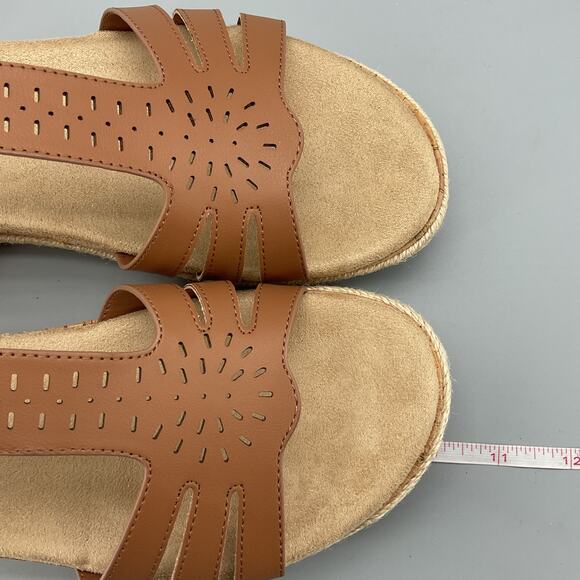 NEW Easy Street Women’s Dorinda Wedge Sandals Tan Size 8.5M - Picture 7 of 10